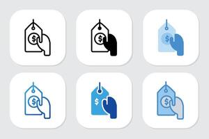 Price Tag icons with various design styles vector