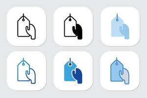 Tag icons with various design style vector