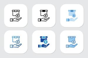 box gift icons with various design styles vector
