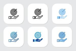 target icons with various design styles vector