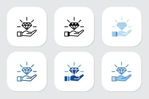 diamond icons with various design style vector