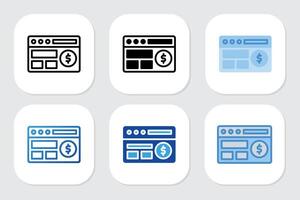 Finance Website icons with various design styles vector