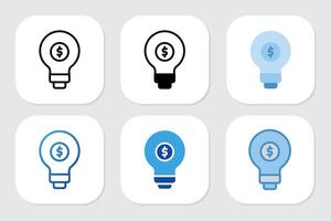 Lamp icons with various design style vector