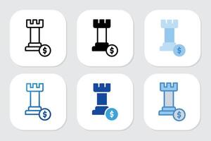 Strategy icon with various design style vector