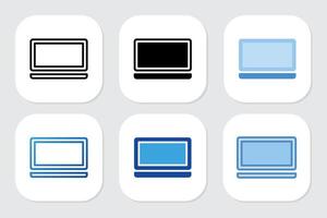 Laptops icons with various design style vector