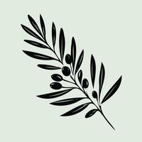 olive illustration, laurel wreath, black olives on a branch. A wreath with a green leaves and a symbol for the winner of the contest. vector