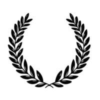 Laurel wreath icon isolated on white background. Laurel wreath icon. Laurel wreath design template. Heraldic design element. Retro style label, heraldry logo. vector