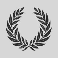 A wreath with a green leaves and a symbol for the winner of the contest. Laurel wreath. Laurel wreath isolated on white background. vector