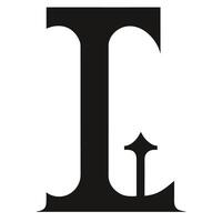 Minimalist typography, elegant capital letter L, black and white design, serif font, stark contrast, graphic design element, simple yet sophisticated, bold letterform, monochrome aesthet vector