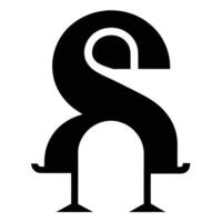 Minimali shape, S-shaped bird silhouette, geometric form, negative space, simple lines, stylized animal icon, modern graphic design, symmetrical composition, clever typography concept, b vector