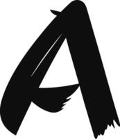 Stylized letter A, bold black silhouette, graphic design, minimalist, abstract bird shape, sharp angles vector