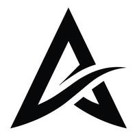 Minimalist logo design, black and white, geometric shapes, angular forms, stylized letter A, dynamic lines vector