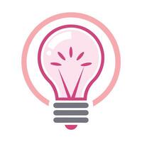 Light bulb icon, pink and gray color scheme, minimalist design, clean lines, creative concept, innovation symbol vector