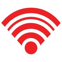 Red wifi symbol, minimalist design, bold graphic, wireless icon, simple logo, concentric arcs vector