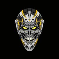 Glowing Skull Hockey Mask A Fierce, Edgy Graphic Design vector
