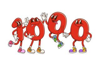 Groovy one thousand math number characters vector