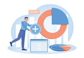 Data analysis and visualization concepts with charts and professional elements. vector