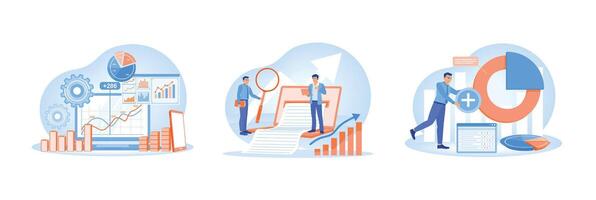 Business Analytics Illustration Depicting Market Data Insights and Metrics vector