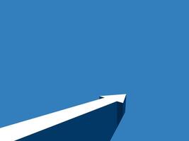 Cliff with arrows pointing to the successful direction vector