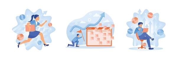 Workflow concept displays business development, business opportunities and growth graph. vector