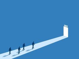 Avoid Trouble, Business Team Walk To Exit vector