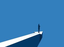 Path to success, businessman on the cliff with arrows pointing in the direction vector