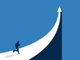 Go to the path of success, Businessman running on the path of the growth arrow vector