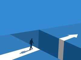 Ambition, Obstacle, Challenge, Businessman Walking to the Gap vector