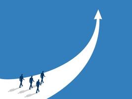 Business progress or success, business team on a path of high growth vector
