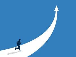 Career path growth, Businessman walking on the path to achieve higher goals vector