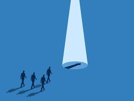 Guiding, Business Consultant, Guiding Light for Business Team to Follow Arrows vector