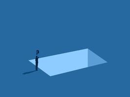 Businessman thinking of solving problems on the pit vector