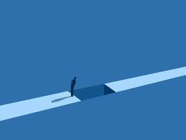 Solve problems on the career path, Businessman sees pitfalls on the path vector