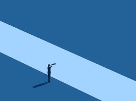 Overcoming Problems, Businessman Overlooks Obstacles Gap vector