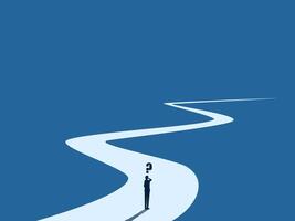 Ambition, Businessman walking on various business paths vector