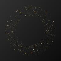 Abstract gold glowing halftone dotted background. Gold glitter pattern in circle form. illustration vector