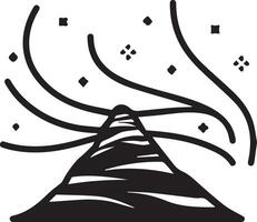 mountain icon with wind vector