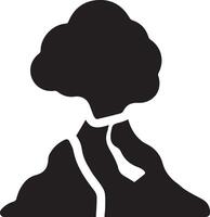 mountain icon with the smoke vector