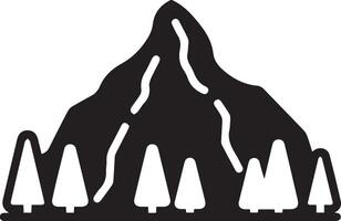simple mountain with some tree vector