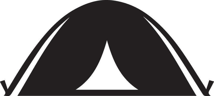 Black and White Illustration of a Simple Tent