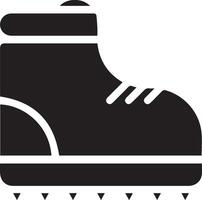 Black and White Illustration of a Hiking Boot with a Pointed Sole vector