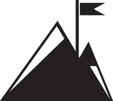 a simple mountain with flag on the top vector