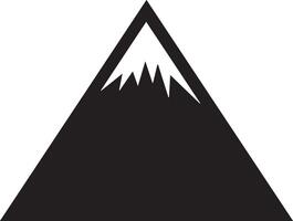 Black and White Illustration of a Simple Mountain with a Snow-Capped Peak vector