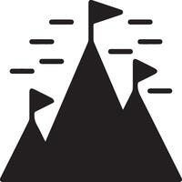 a mountain with flag simple vector