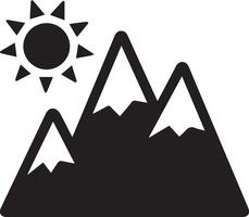 a mountain solid simple with the sun vector