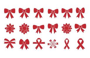 Unique Ribbon Bow Icons Set Collection vector