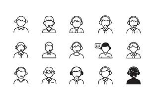 Customer Support Icon Set Customer Interaction vector