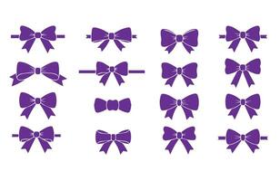 Perfect Ribbon Bow Icons Set Collection vector