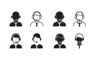 Customer Support Icon Set Call Center vector