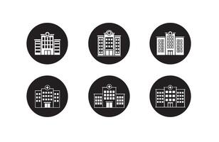 Hospital Building Icon Set for Web and Print vector